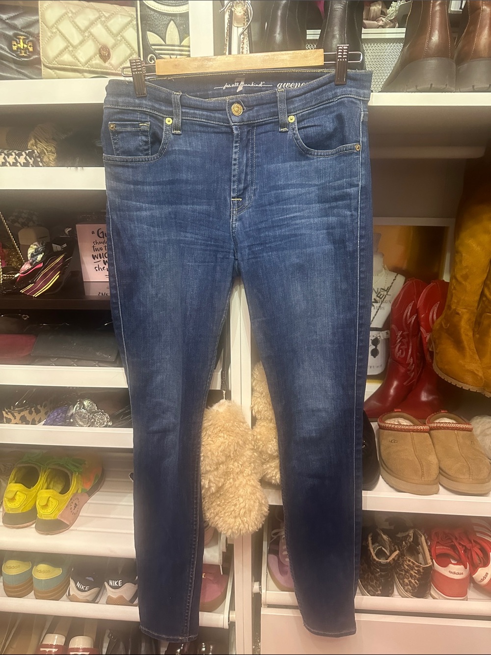 7 For All Mankind Dark Blue Skinny Jeans